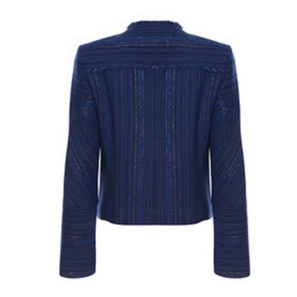 Sandro Blue Quilted Asymmetrical Jacket - Picture 3 of 9